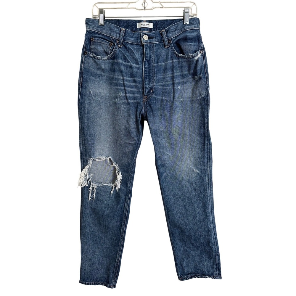 MOUSSY Vintage Distressed Tapered Straight Leg Jeans‎ 29